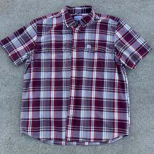 Carhartt Red Plaid Short Sleeve Relaxed Fit Button Up Shirt